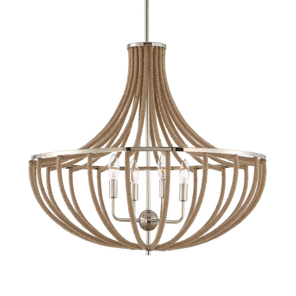 Uttermost Lovelock 4 Light Rope Empire Chandelier