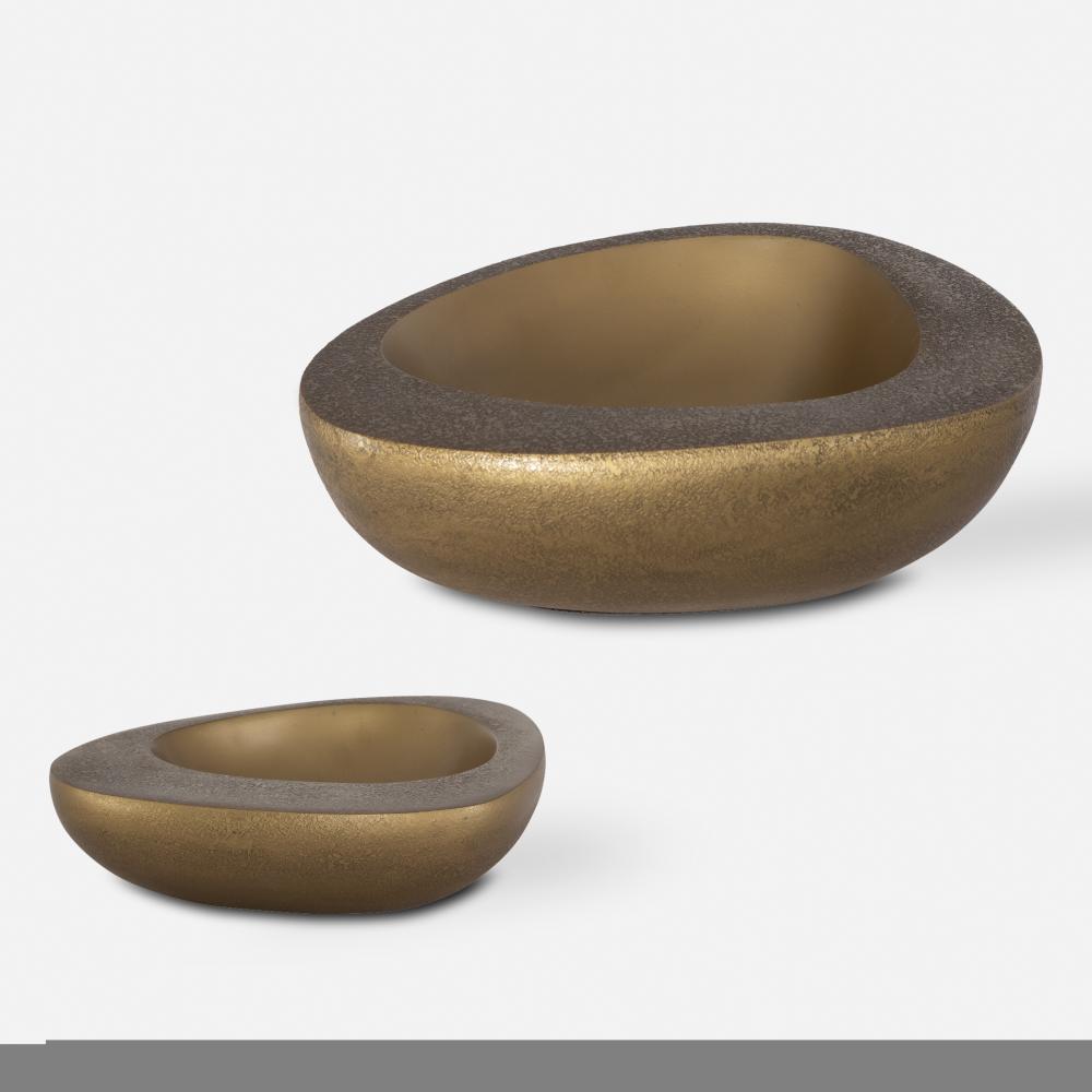 Uttermost Ovate Brass Bowls Set Of 2