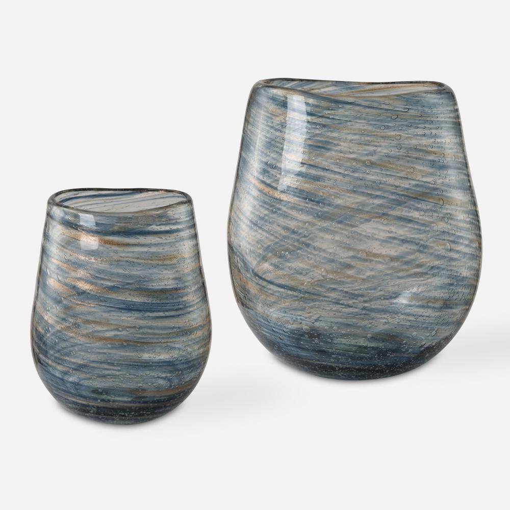 Uttermost Aurora Swirl Glass Vases Set/2