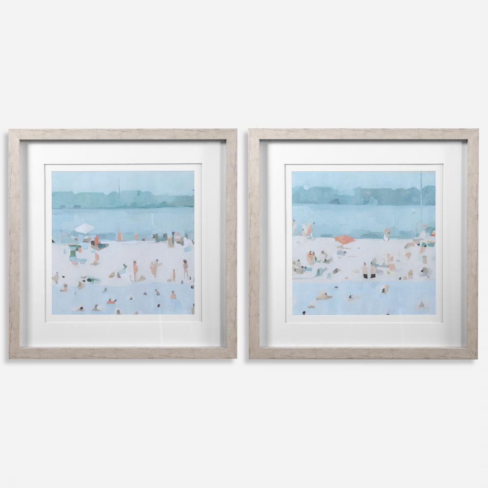 Uttermost Sea Glass Sandbar Framed Prints Set/2