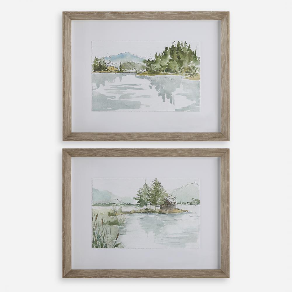 Uttermost Serene Lake Framed Prints Set/2