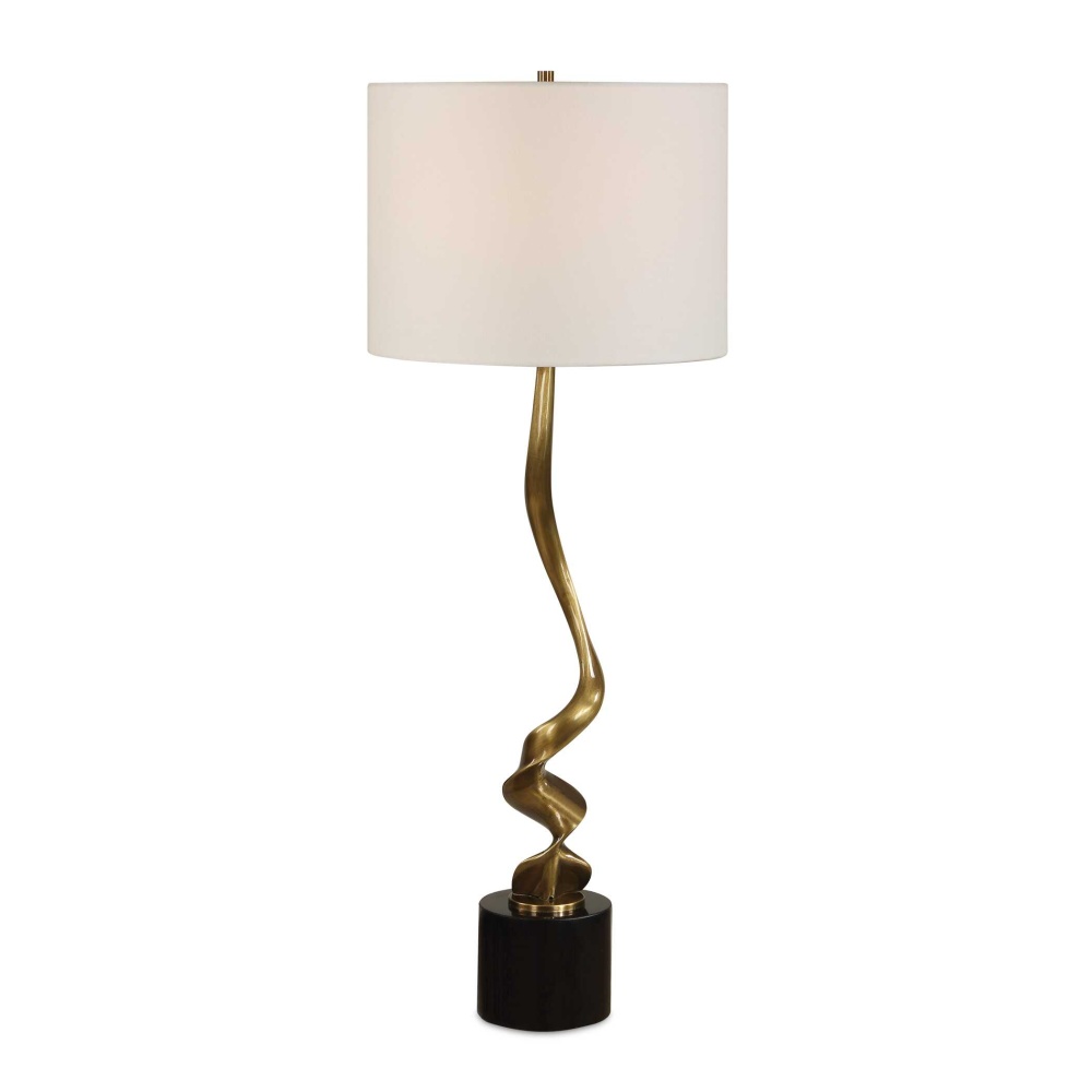 Uttermost Spiraling Cordless Brass Buffet Lamp