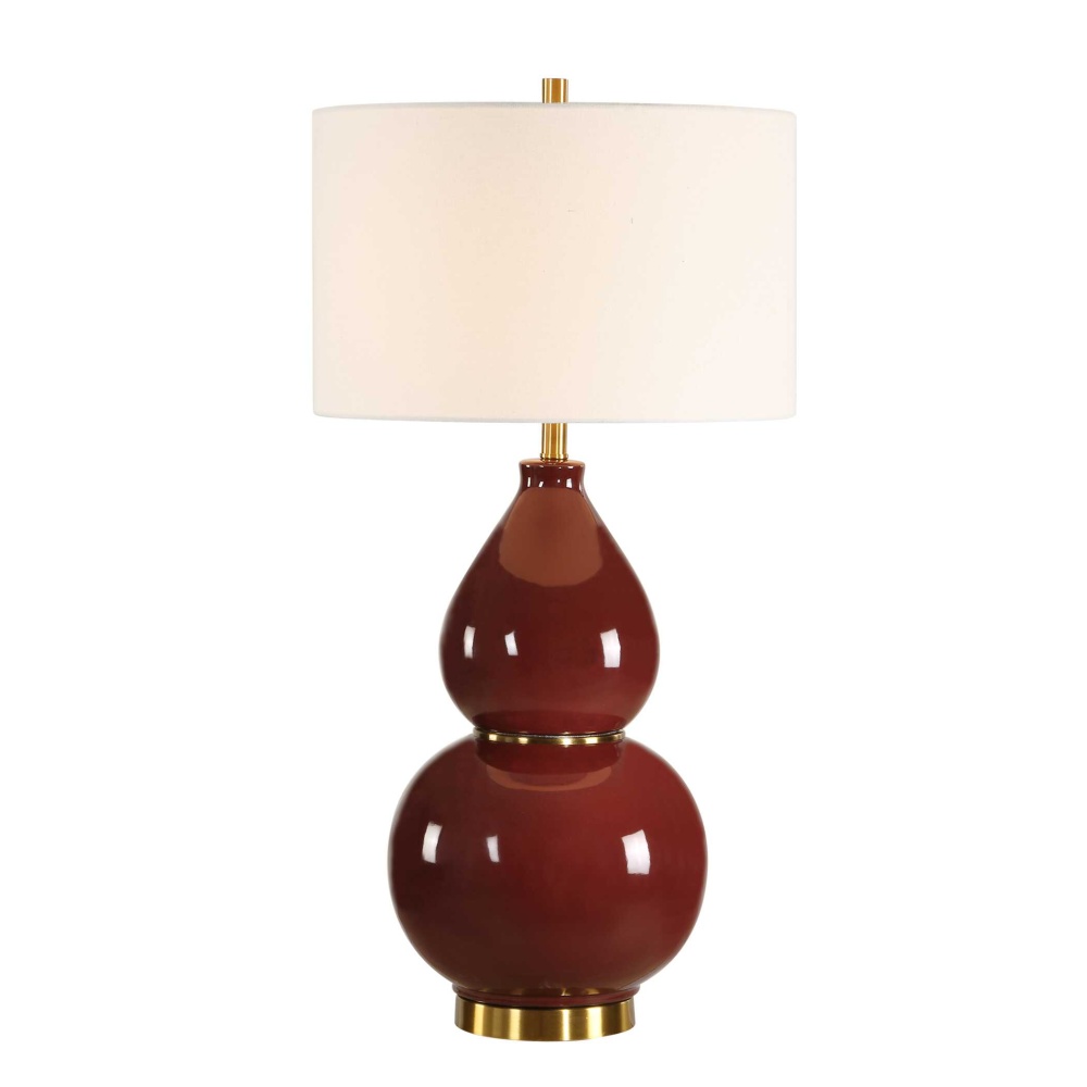 Uttermost Gourd Burgundy Table Lamp