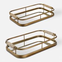 Uttermost 18014 - Uttermost Rosea Brushed Gold Trays Set/2