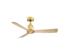 Fanimation FPD8547BSN - Kute 44 inch Indoor/Outdoor Smart Ceiling Fan - Brushed Satin Brass with Natural Blades