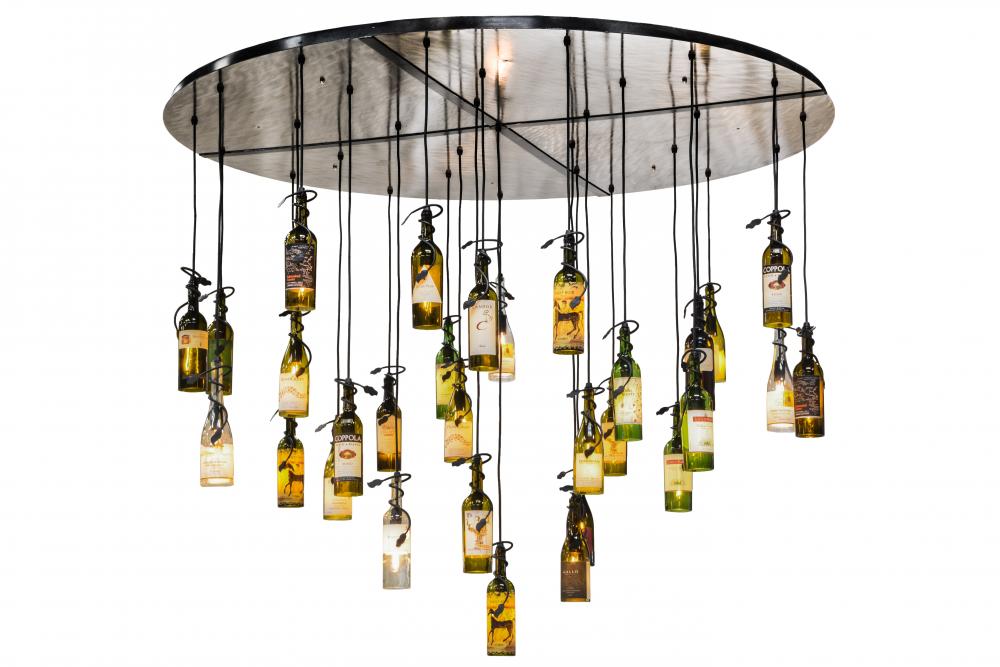 72" Wide Tuscan Vineyard Personalized 30 Wine Bottle Cascading Pendant