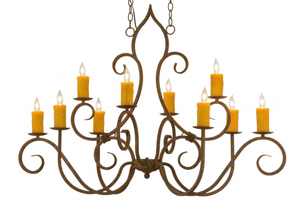 48"L Clifton 10 LT Oblong Chandelier