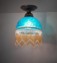 Meyda White 276115 - 8" Wide Roussillon Flushmount