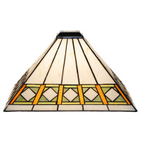 Meyda White 38282 - 14" Square Diamond Band Mission Shade