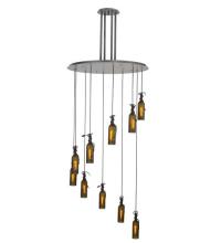 Meyda White 99822 - 36" Wide Tuscan Vineyard Personalized Etched 10 Bottle Cascading Pendant